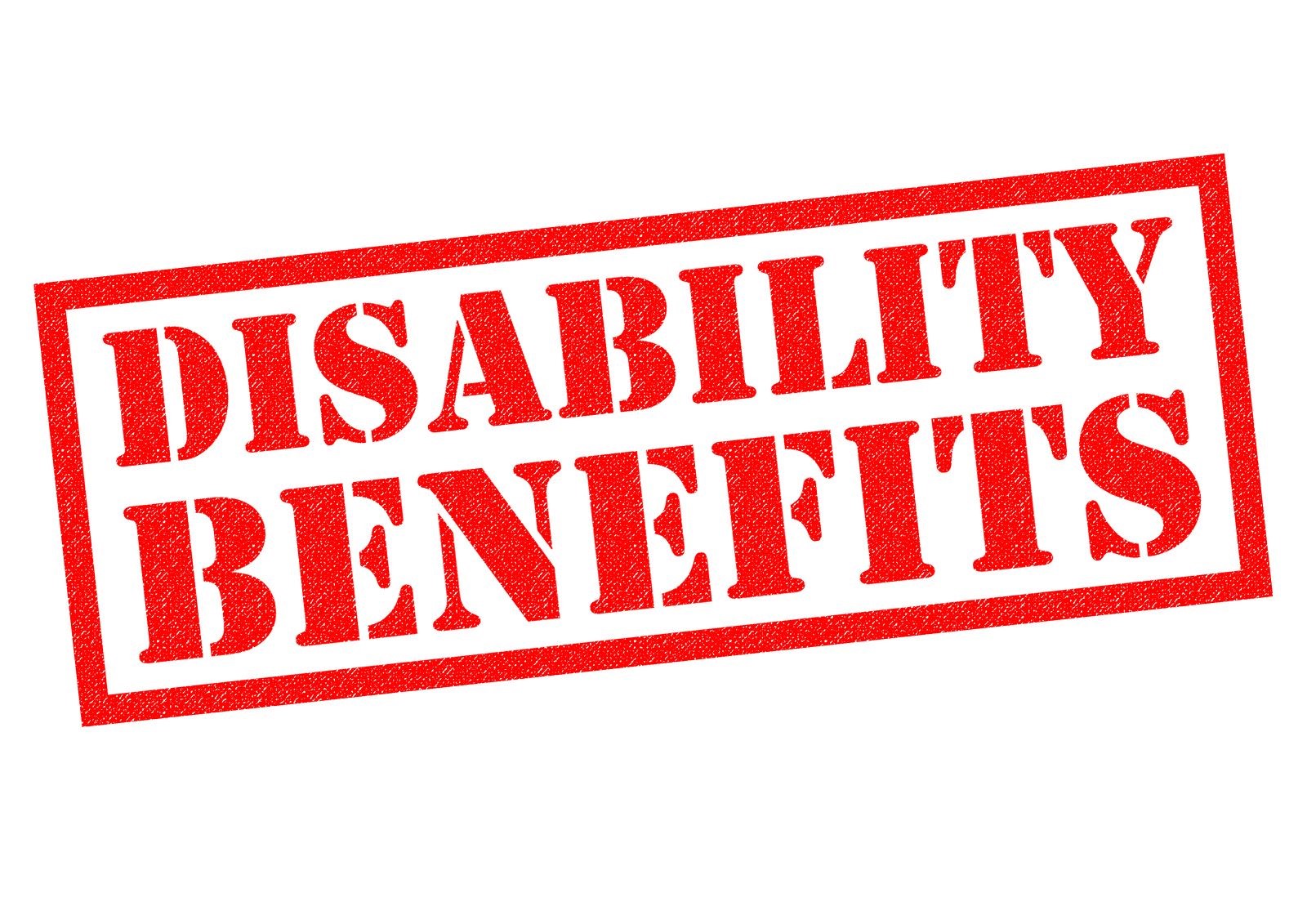 A Picture of Stamped Letters in Red that Read ‘Disability Benefits’
